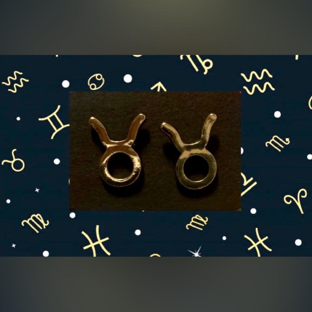 Taurus Gold Stud Earrings